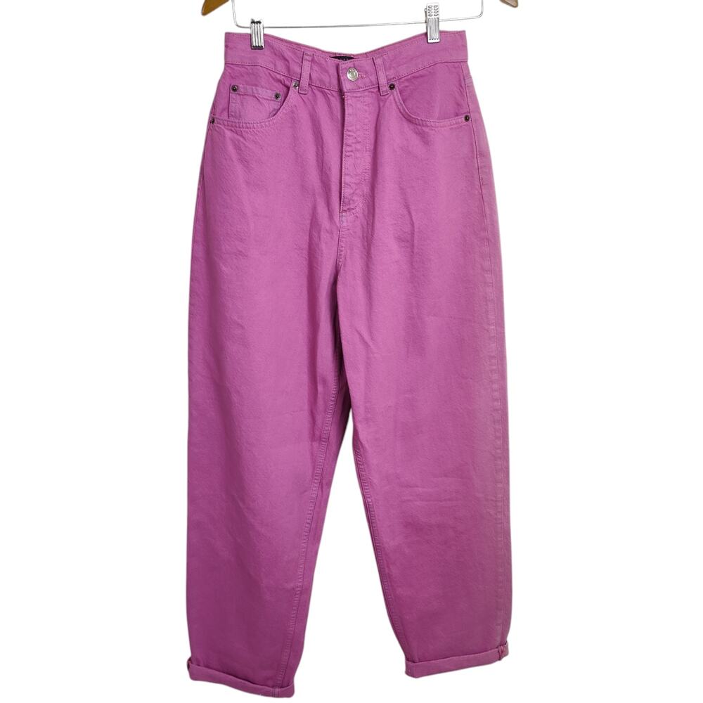 ASOS WOMEN'S MOM JEANS SIZE 26 PINK HIGH RISE BAGGY RELAXED SLOUCHY BARBIE